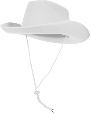 TOYANDONA Weißer Cowboyhut Aus Filz Verstellbarer Hut Für Frauen Cowgirlhut Mit Nackenband Damenhut Westernhut
