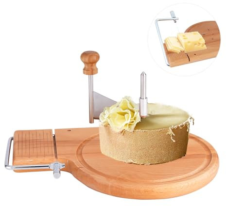Cheese Slicer, Stainless Steel Wheel with Handle Cheese Cutter Board Multifunctional Adjustable Grater Shaver Curler Spinner Peeler for Cheeses Butter Chocolate Kitchen Accessories Gadgets Tools