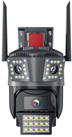Telecamera Wifi Esterno, 6K 12MP Tre schermi Zoom 8X Telecamera 8MP 4K PTZ Protezione di sicurezza Rilevamento movimento umano Rilevamento IP esterno CCTV Sorveglianza ,Sicurezza, Antifurto(4K 8MP No