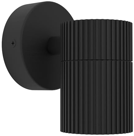 EGLO Wandlampe außen Tomelloso, Außenbeleuchtung Hauswand, Wand Außenlampe mit Downlight, Außenwandleuchte aus Aluminium in Schwarz, GU10 Fassung, IP44