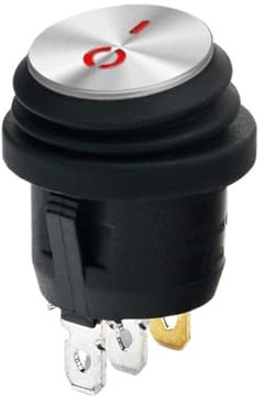 Interrupteur à bascule circulaire étanche en acier inoxydable KCD1-105, 3 broches, 6 A, 250 V, 12 V, 24 V, 220 V(RED 220V)