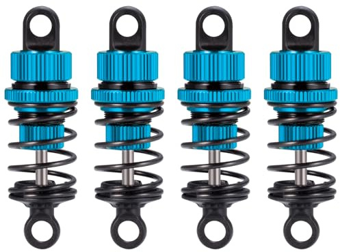 AXspeed 4er Set Aluminium Stoßdämpfer vorne und hinten Kompatibel mit Tamiya M03 M04 M05 M06 1:10 RC Cars (Blau, 50mm)