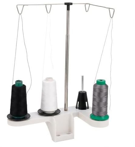 Tissting Garnständer, Edelstahl Nähmaschinen Fadenwickelständer Hält 4 Spulen, für Heimische Stickerei Quilten Overlock Maschinen