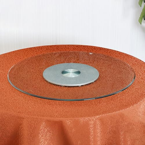 Lazy Susan Plateau de service rond en verre trempé robuste 50 cm pour table de salle à manger – Plateau tournant transparent pour un partage et un divertissement faciles