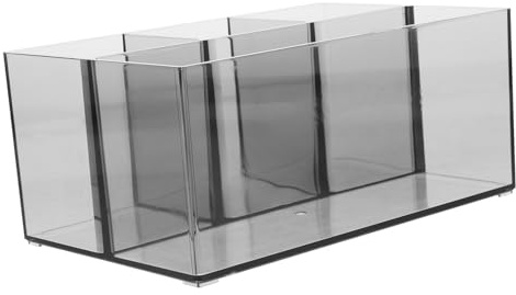 ELAYARD Organizador de Maquillaje Transparente con Cuatro Compartimentos Soporte para Brochas y Lápices Organizador de Cosméticos para Tocador Almacenamiento Práctico y Clasificación