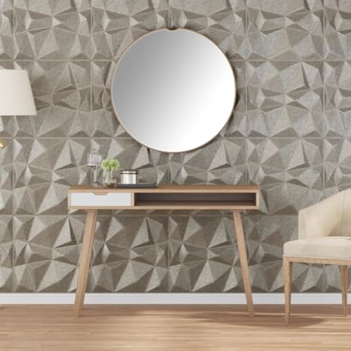 Akustik Paneele Gaming Wandpaneele,Wandpaneele 12 Stk. Beton 50x50 cm XPS 3 m² Diamant,Wandpaneel für Küche,Badezimmer,Balkon,Schlafzimmer,Wohnzimmer