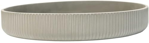 VIVANNO Pflanzschale Fiberglas - Dekoschale Rund 30x5 cm Skandigrau | Moderne Schale für den Innen- & Außenbereich, Wetterfest & Robust, Ideal für Pflanzen, Kerzen oder Dekorationen