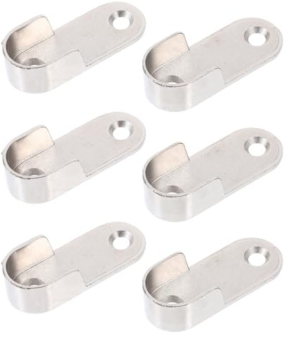 Beavorty 6 Supporti per Aste per Armadio in Lega Zincata, Flange Resistenti Antiruggine per Bastoni Appendi Abiti, Staffe per Armadio e Doccia per Guardaroba, Bagno e Lavanderia