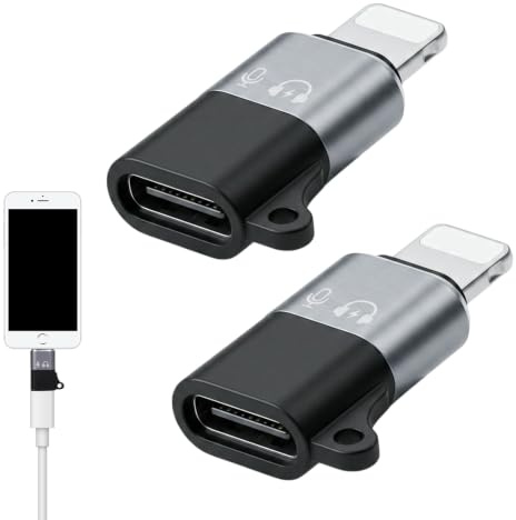 Haefan Adaptateur USB C vers Light-ning pour Récepteur Microphone sans Fil, Connecteur Type C Femelle vers Light-ning Mâle pour iPhone 14/13/12/11/iPad, Supporte Charge et Écouteurs