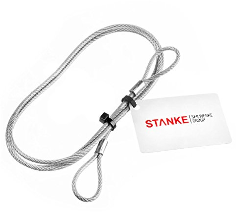 Seilwerk STANKE PVC Drahtseil 6 mm 6x7 verzinkt mit Öse, Anschlagseil mit Schlaufe, Länge 1 m