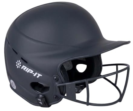 RIP-IT | Vision Pro Softball slaghjälm | Matt | Charcoal XL | Lätt sportutrustning för kvinnor