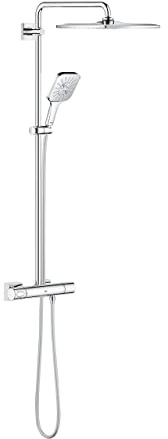 GROHE Rainshower Smartactive 310 - Duschsystem mit Thermostatbatterie (Wandmontage, höhenverstellbar, Verbrühungsschutz, Sicherheitssperre bei 38°C), chrom, 26652000