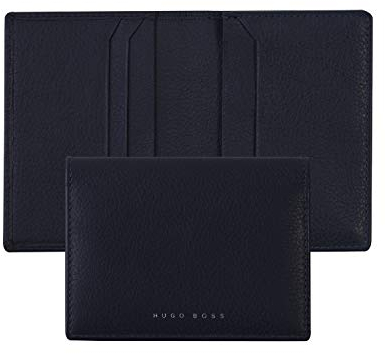 Hugo Boss Kartenetui Storyline Darkblue Leder, Größe: ca. 10,5cm x 8cm, HLC009N, Blau