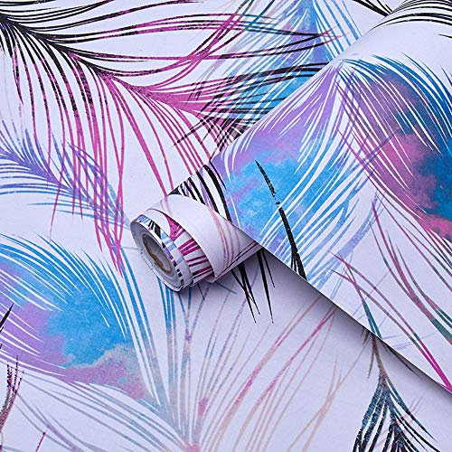 Vinilo autoadhesivo Película decorativa Pavo real Pluma Muebles Pegatina Papel tapiz de papel para paredes Armarios Estantes Tocador Cajón Mesa Arte y manualidades 45CMx3M