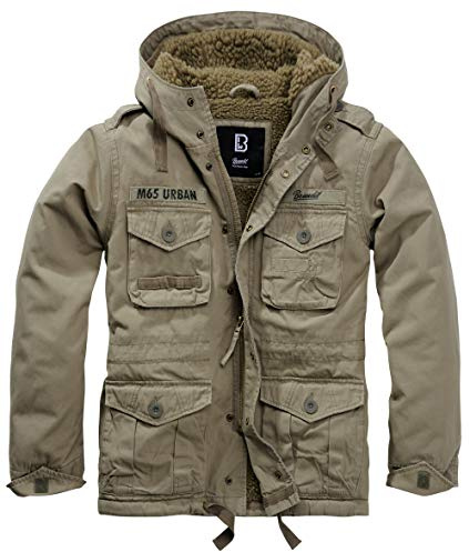 Brandit M65 Urban vintage jacka parkas herr fältjacka vinterjacka Giant Outdoor jacka S-7XL, A - Oliv tvättad, 3XL