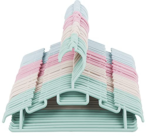 ilauke Kinderkleiderbügel Kleiderbügel Kinder Babykleiderbügel Baby 60Stk Länge 30cm Kunststoff Hangers Aufbewahrung für Kleiderschrank Schrank Kleidung 4 Farben