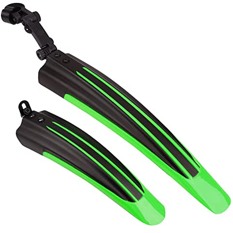 Taeku Parafango Bici Universale Regolabile Bicicletta Mudguard Set Posteriore Anteriore Biciclette per MTB Bicicletta 20-27 Pollici Ruote (Verde)