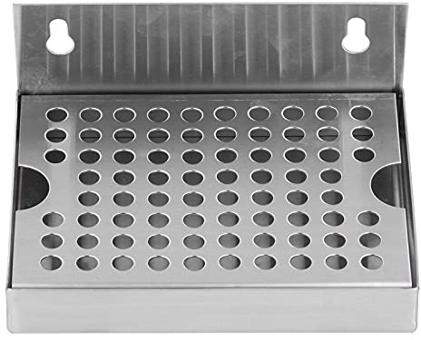 Beer Drip Tray, Stainless Steel Wall Mount Kegerator Beer Tower Drip Pan Surface Drip Tray for Homebrew Kegging Club Bar Cafe