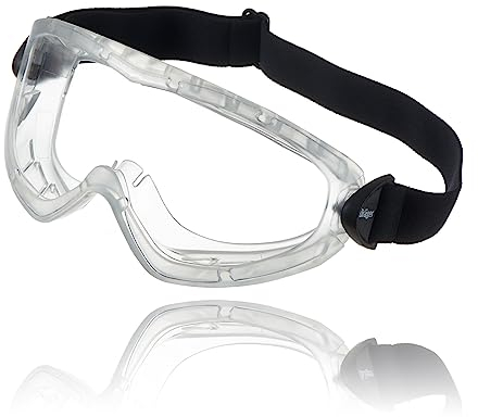 Dräger safety goggles X-pect 4400 | Fog-free full-vision goggles | For construction sites, laboratories, workshops | Scratch-resistant & break-proof acetate lens with chemical resistance, 1 piece