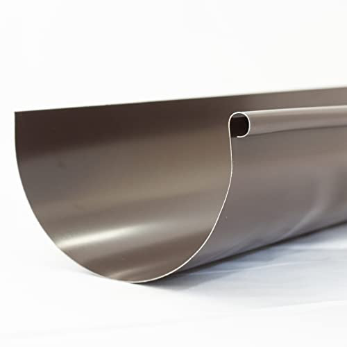 FT METALLI - Grondaia acqua piovana - Gronda tonda in Lamiera preverniciata sv in alta qualità - Resistente agli Agenti Atmosferici - Facile da Installare - gronde per esterni - Tonda dim. 25cm L 2mt.