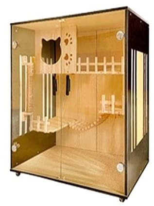 Katzenhaus katzenvilla Cat Villa Platte Seite transparent Luxus Katzenhaus Katzen Brutkäfig Katzenausstellungsschrank Katzenbett Cat Haustier Schrank Katzenraum Katzenhütte