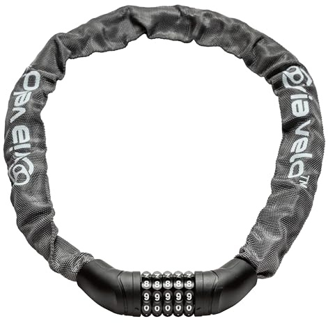 Via Velo Bike Chain Lock, 5-Digit Resettable Combination Heavy Duty Anti-Theft Bicycle Lock, 2.95 Ft Security Bike Locks for Scooter, Motorcycle, Gate, Fence, Valuables Etc