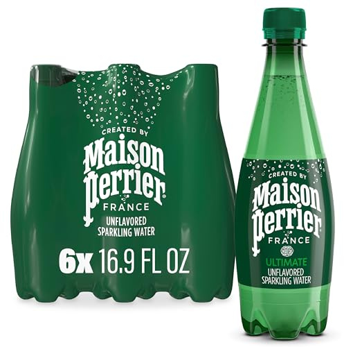 Maison Perrier Ultimate Sparkling Water, 16.9 Fl Oz Plastic Water Bottles, 6 Count