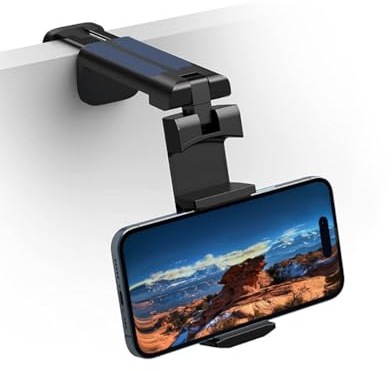 DTHGAEYQQ 360 Degree Rotatable Adjustable Phone Holder - Airplane in Flight, Plastic Retractable, Foldable Travel Essential for Home/Office - Universal, Black