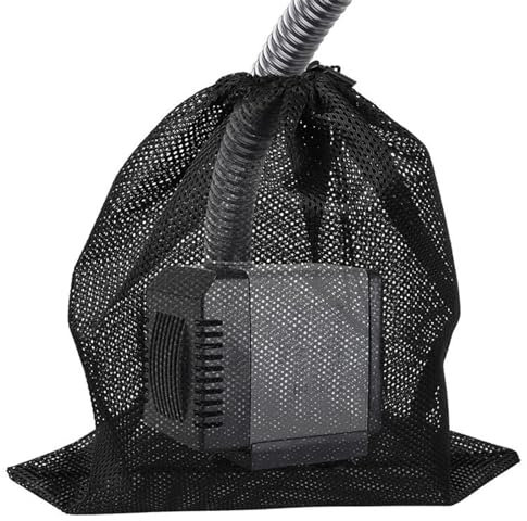 Pond Pump Filter Bag, Fish Pond Filter Bag Pump Filter Mesh Bags Pond Fish Pond Filter Mesh Bags with Drawstring Home Accessory Pond Pump Accessories (Black)