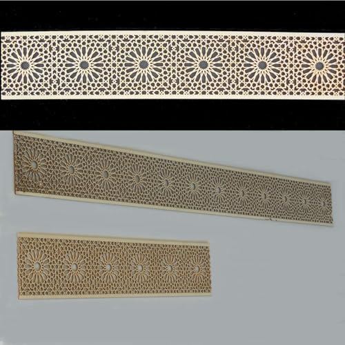 Zagora fortlaufende ornamentierte Zierleisten in Holz - orientalische Innendekoration (2m, Melilla)