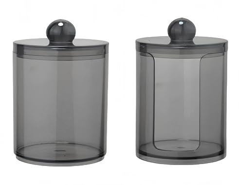 PUTOAHAO 2 Stk Wattepadspender,Wattestäbchen Behälter,Wattepads Aufbewahrung,Wattestäbchen Box,Wattepads Aufbewahrungbox, Wattestäbchen Halter für Schminktisch, Bad, Schlafzimmer (schwarze, A)