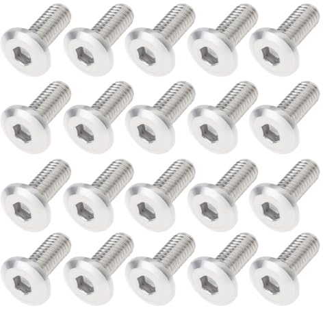 Smgda 20Pcs M6 x 15mm Flat Head Hex Socket Cap Screws Bolts, 304 Stainless Steel Furniture Connector Bolt, Allen Hex Drive, Bright Finish, Metric Fully Machine Thread (M6 x 15 mm)