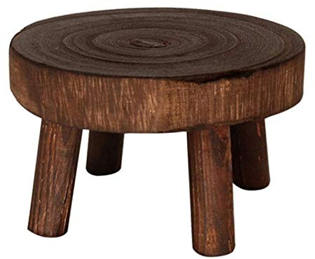 Hoher Pflanzenständer Runder Mit Hocker Blumentopfhalter Blumentopfständer Aus Massivholz Für Garten, Holzhocker Als Ausstellungsständer, Pflanzenstützen Für Blumentöpfe, Topfpflanzen, Bonsai
