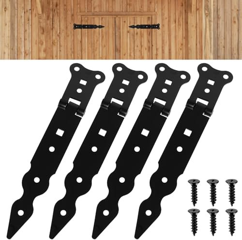 4 Pz Cerniere per Porte, 200mm Cerniere per Ante a T per Cancello, Cerniere per Legno, Cerniera per Persiana per Cancelli, Cerniere a T, Cerniera a Croce per Porta Esterna Finestre Giardino(200mm)