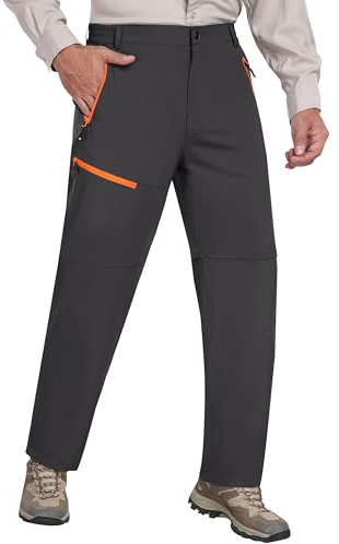 JINSHI Herr Cabriolet Shorts Snabbtorkande Lättvikt Zip Off Vandringsbyxor Mountain Klättring med 5 Zip-Fickor, X-svart, 4XL