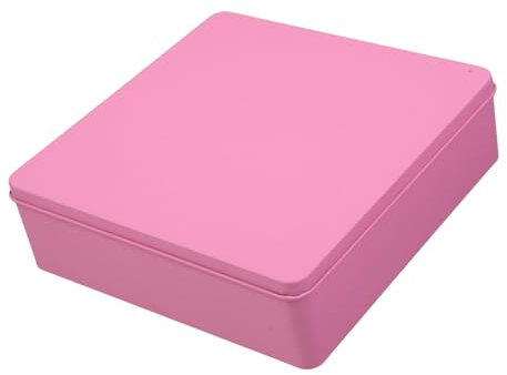 Alipis Scatola Per Biscotti in Latta Quadrata Extra Large Con Coperchio, Contenitore in Ferro Per Caramelle e Snack, Scatola Portaoggetti Glitterata Per Uso Domestico e Regalo Rosa