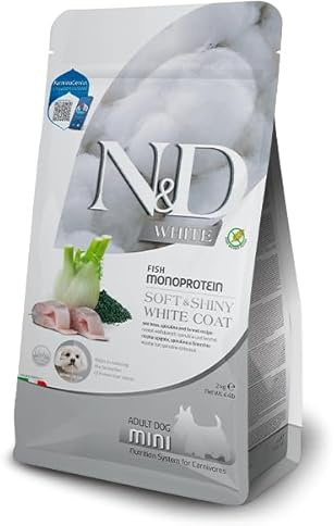 Farmina, N&D White, Spigola, Spirulina & Finocchio, Cane Adult Mini, 5kg