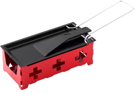 Raclette Grill Non Stick Cheese Melter with Silicone Spatula Raclette Cheese Melter with Folding Handle Raclette Machine Portable Baking Tray for Kitchen Grilling Tool