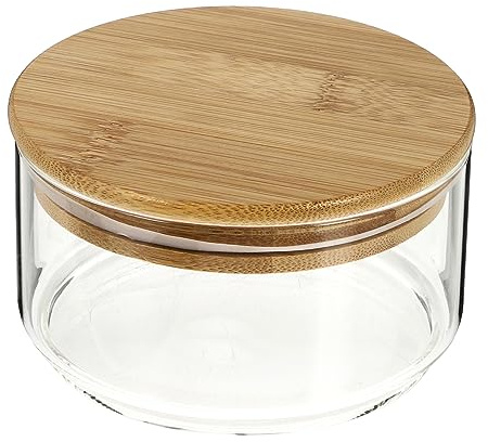 HOLIDYOYO Tarro de Vidrio Pequeño Tapa de Bambú Hermético para Almacenar Especias y Alimentos Secos, Adecuado para Organización y Conservación en Cocina
