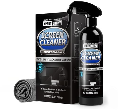 Screen Cleaner Spray and Wipe, 10oz TV Screen Cleaner Spray and Microfiber Cloth kit for Phones, iPads, Computer, MacBooks, Laptops, Monitor and Electronic Devices