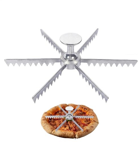 Whole Pie Cutter, Pie Marker 5/6/7/8/9/10/12 Slice Pie Cake Marker Aluminum Alloy Portion Divider, Pie Pan Divider Insert Pie Separator Cutter Baking Tools for Kitchen Party Commercial Home (6 Cut)