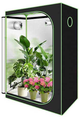 Ollewiellan Growzelt 120x60x180 cm – Indoor-Growzelt wasserdicht mit transparentem PVC-Fenster – Growtent Zuchtzelt für Hydrokulturen zur Pflanzenzucht