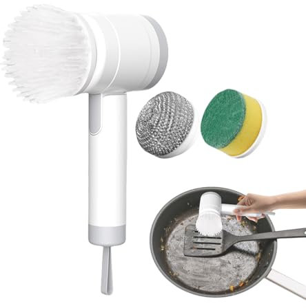 Nuyhadds Scrubber Elettrico Rotante - Scopa Elettrica a Batteria Senza Fili,Strumento Ricaricabile Per Pulizia Bagno Cucina Piastrelle Auto Vasca Pavimento