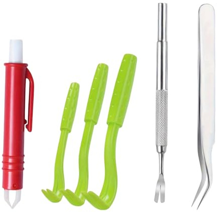 JHEELITE Zecken Entferner Kit, Zeckenschlinge für Hunde Katzen, 6er Set Zeckenzangen Hund mit 3 Zeckenhaken, 2 Zeckenzangen Metall und 1 Zeckenpinzette, Zeckenentferner für Kinder und Haustier