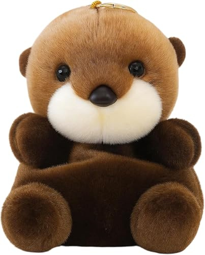 SrgPui 15CM otter teddy Plush, Palm Pals Otter Teddy, Soft Toy for Adults, Ideal for Birthday, Christmas, Collectible Plush Toy