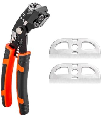 6 in 1 Wire Stripper Crimper Tool for Automatic Adjusting Cutter with Replaceable Blades 30-10 Awg Cable Crimping Kit for Electricians and DIY Enthusiasts