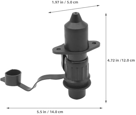 Levemolo Adaptador Negro de Enchufe 12v de 3 Conector de Remolque Conexión Eléctrica Estable para Remolque de Abs para Caravanas y Tractores