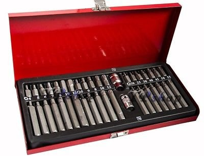KIT SET INSERTI CHIAVI 40 PZ BUSSOLE CHIAVI TORX HEX 1/2 3/8 PROFESSIONALE