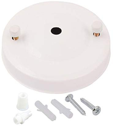 Icole Rosace de plafond vintage en métal, blanc