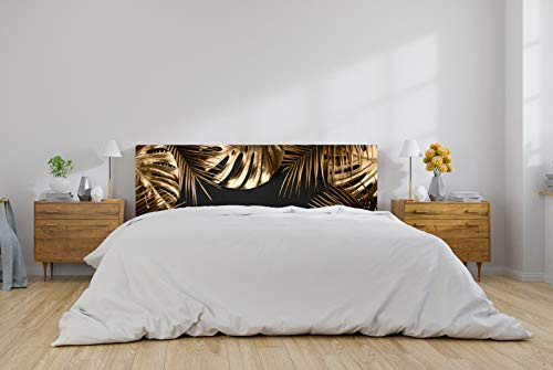 Kopfteil für Bett, Kopfenden, PVC, Blattgold und Schwarz, 200 x 60 cm, erhältlich in verschiedenen Größen, leicht, elegant, robust und wirtschaftlich.